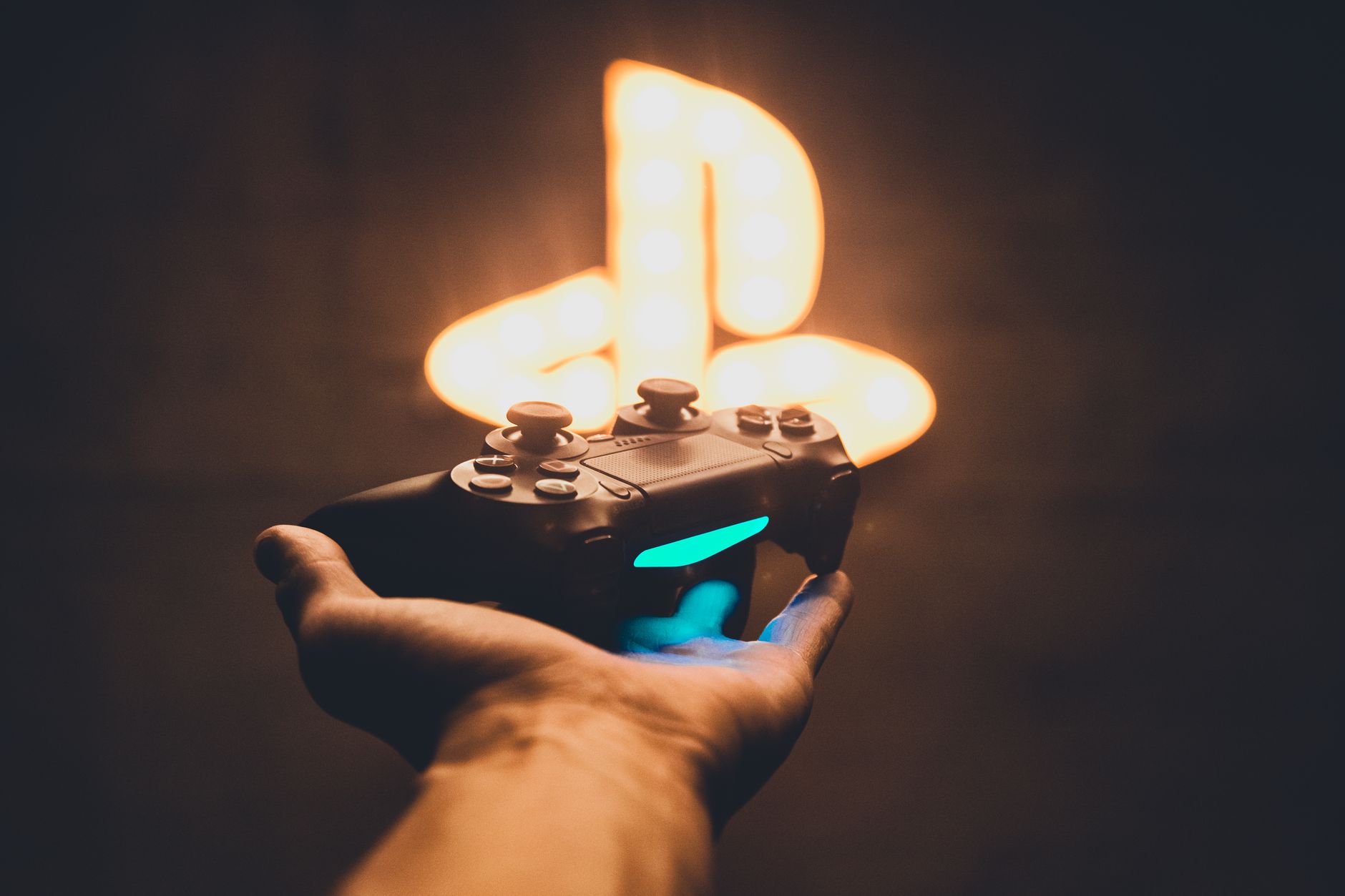 Gaming controller with colorful background light